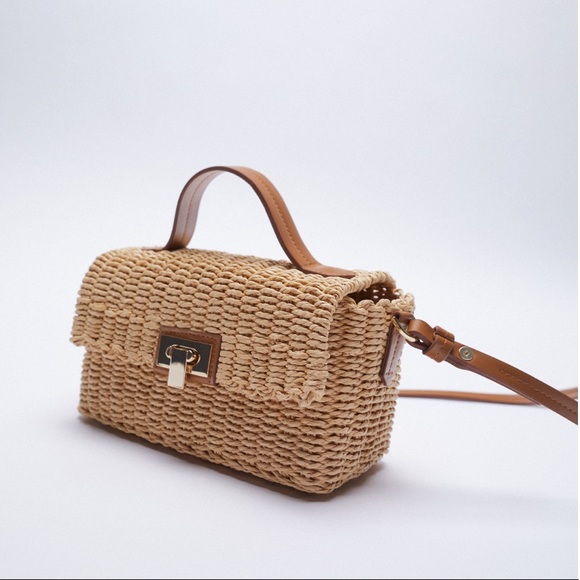 Zara Natural Woven Crossbody bag - Picture 3 of 8